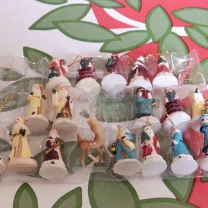 16 Vintage mini plastic Christmas ornaments